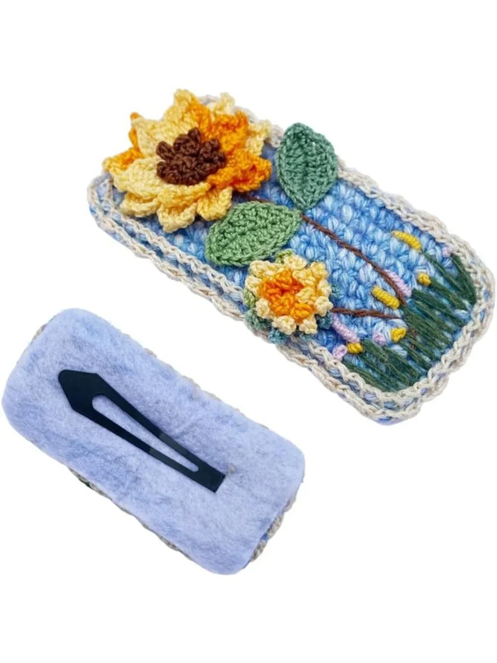 Handmade Micro-Hook Crocheted Hair Barrettes | Unique Yarn Hair Clips for Women